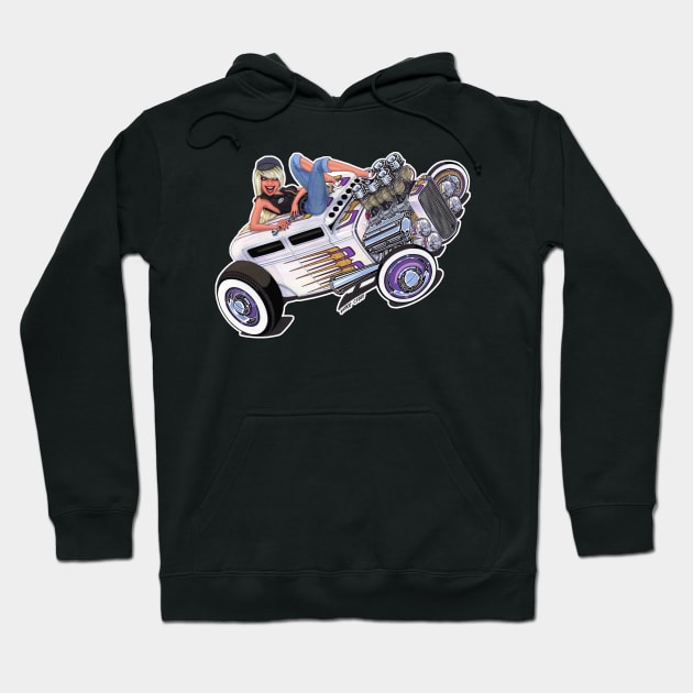 Hot Rod Pin Up Show Car Hoodie by vincecrain